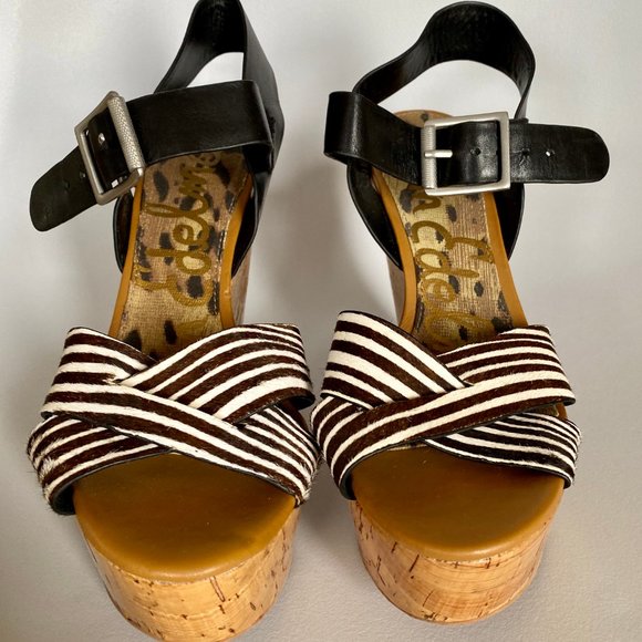 Sam Edelman Wedge with Brown Zebra Stripe - Picture 1 of 5